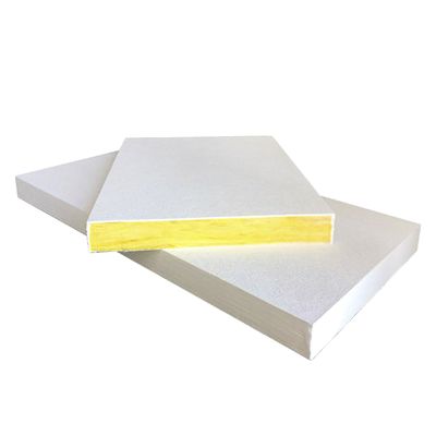 Quadratische Kante Glasfaser Schalldämpfung Deckenplatte / Panel für die Decke T-Gitter 600*600mm