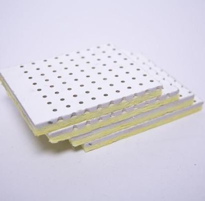 Quadratische Kante Glasfaser Schalldämpfung Deckenplatte / Panel für die Decke T-Gitter 600*600mm