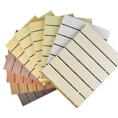 600*600 Streifen Rillengestaltete Holz-Akustikplatte mit natürlicher Holztextur
