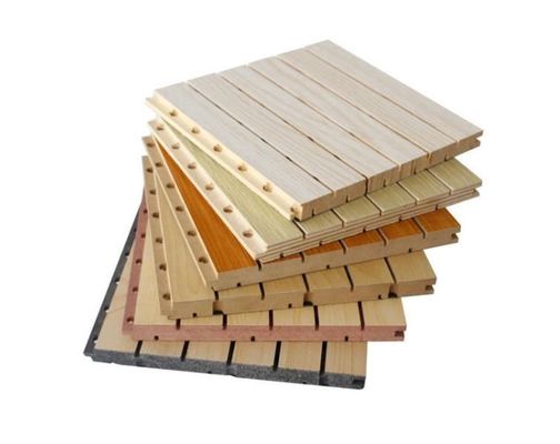 2 Zoll Dicke Holzlöcher und Streifenplatten Akustische Wandplatte für Baumaterialien