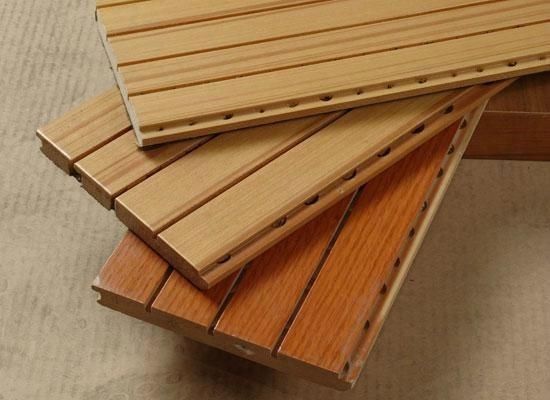 600*600 Quadratkantenfeuerfeste akustische Holz-MDF-Wandplatte für Innenarchitektur