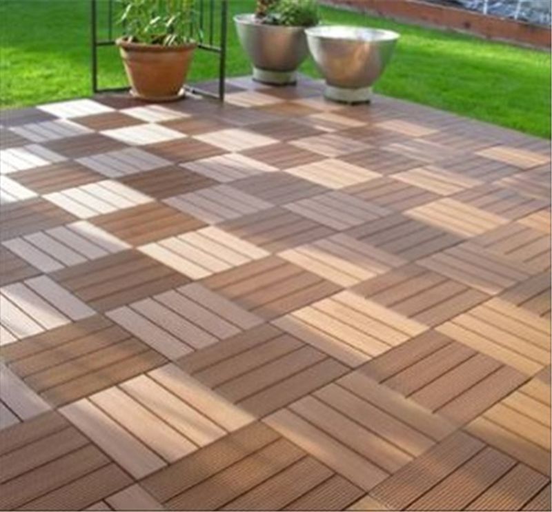 Grain Optional Synthetische WPC DIY Decking Fliesen für Außenboden Dekor in kundenspezifischen Länge